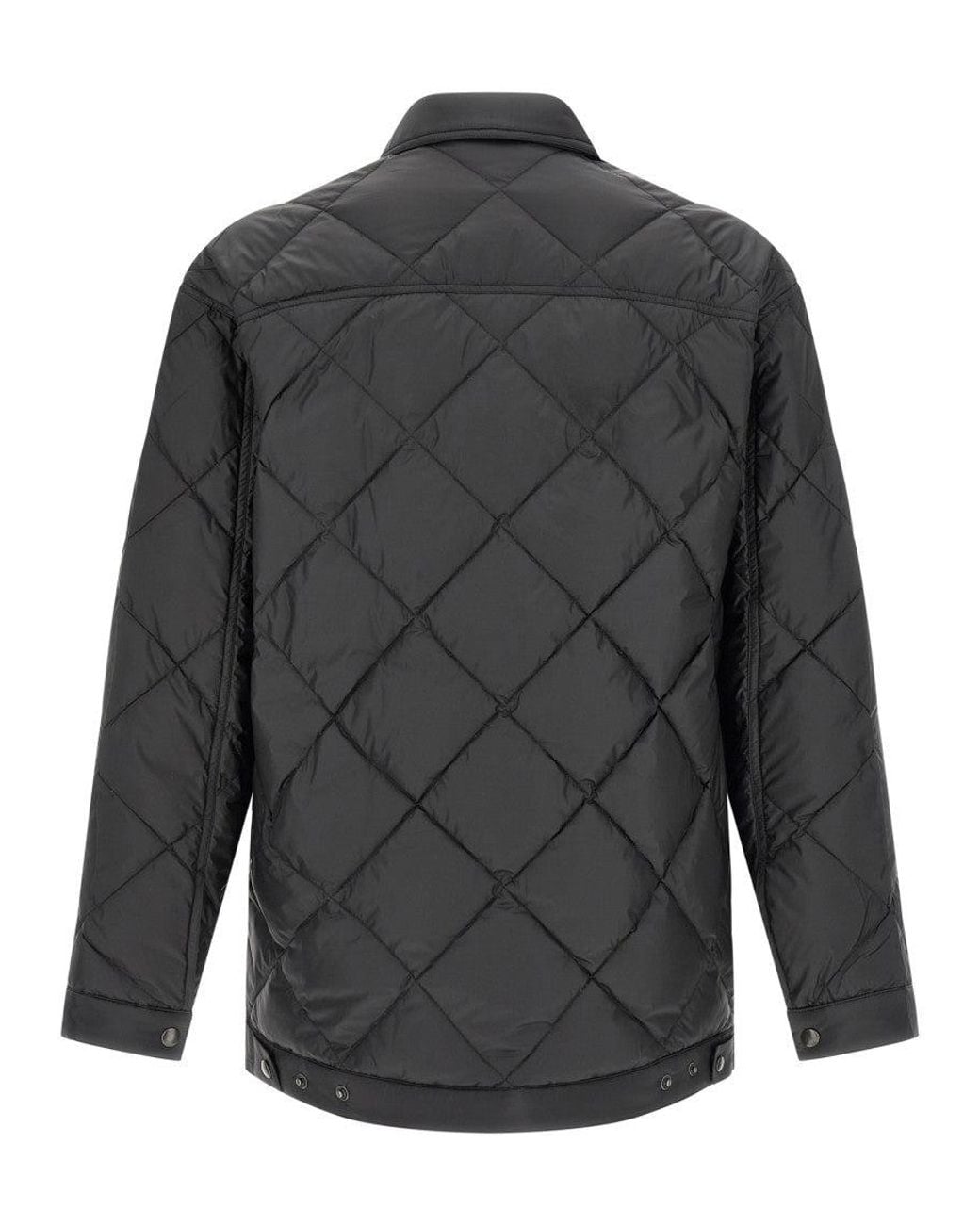 Prada Gray Logo Quilted Jacket for men
