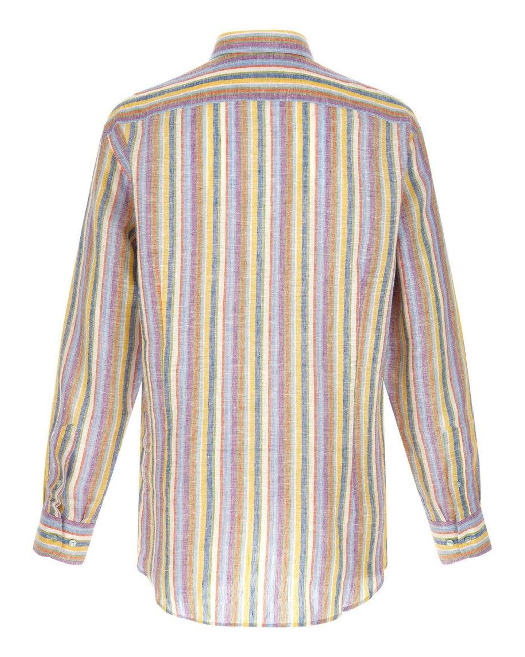 Etro White Striped Linen Shirt for men