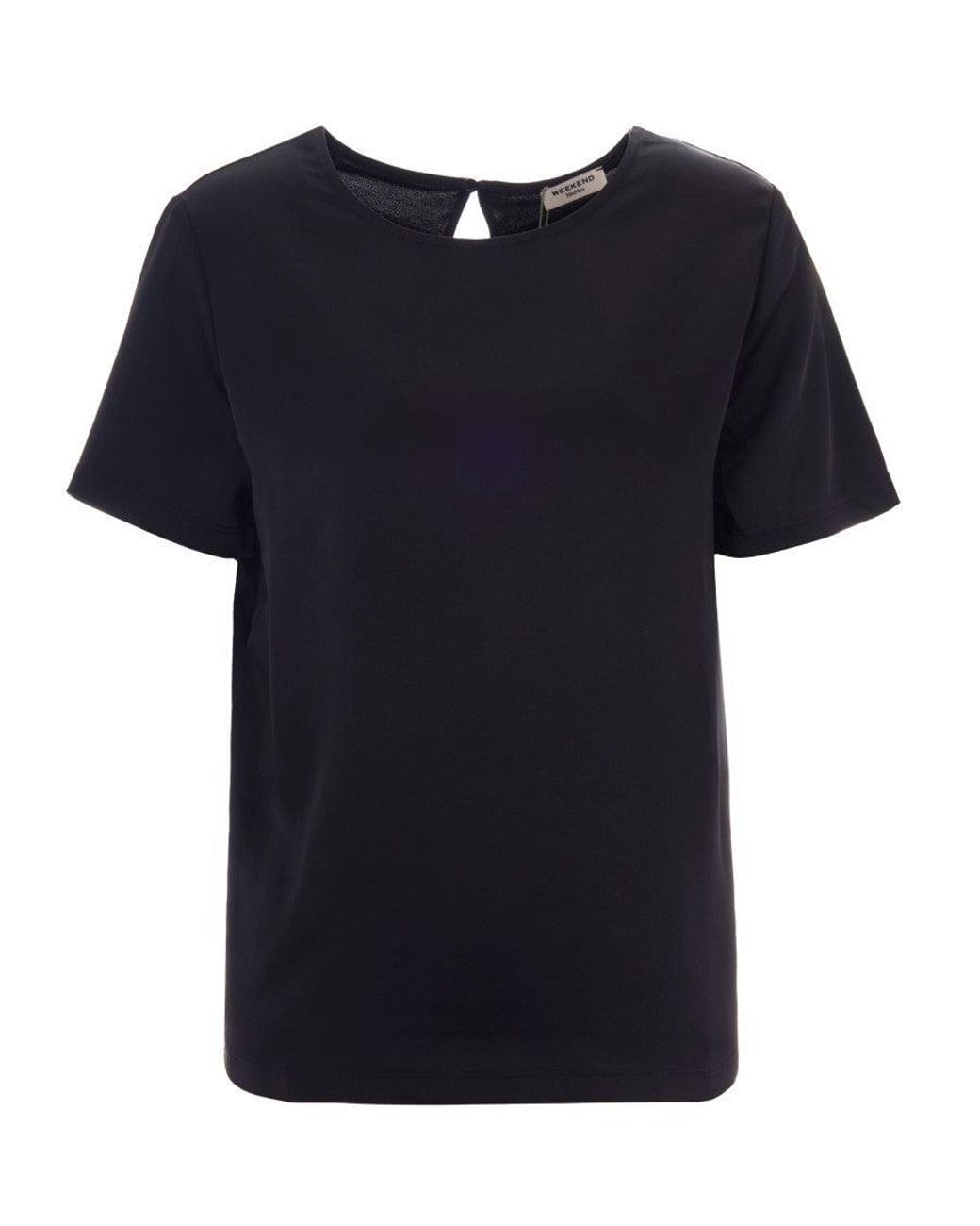 Weekend by Maxmara Black Short Sleeve Blouse With Back Keyhole