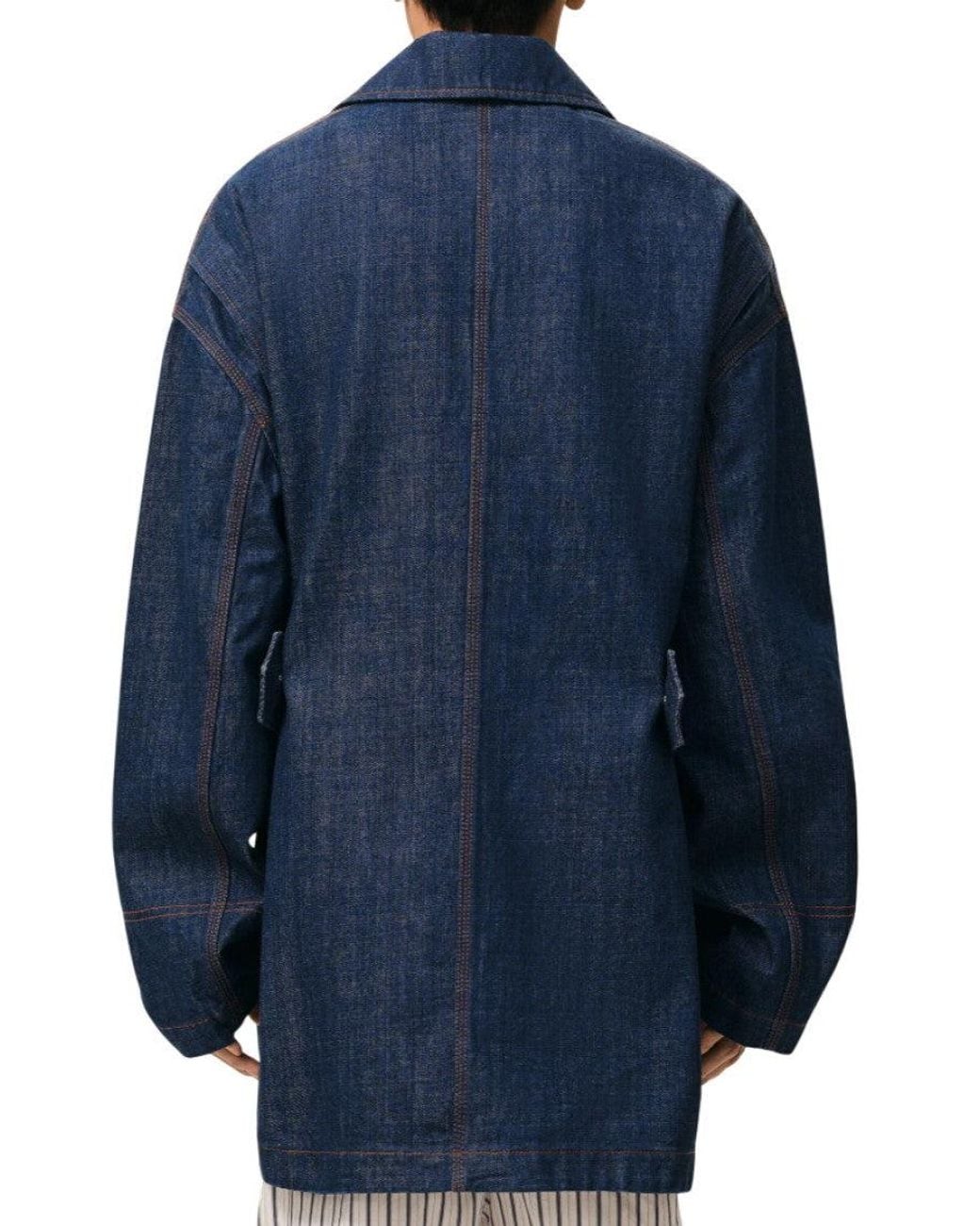 AMI Blue Solid Shirt Collar Jacket