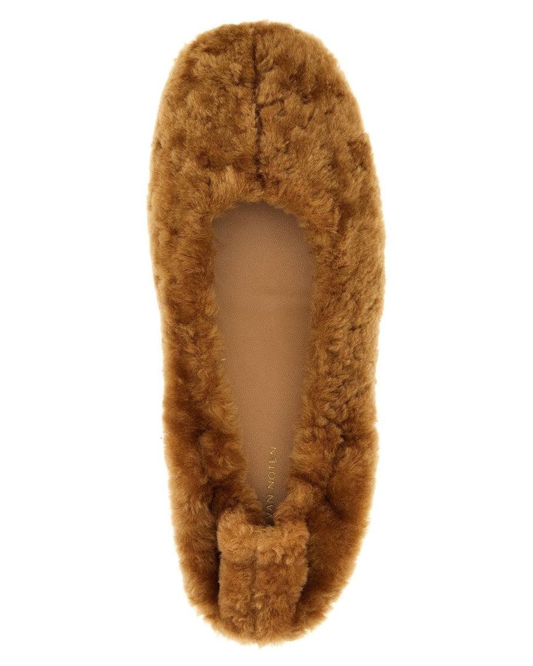Dries Van Noten Brown Fur Ballet Flats