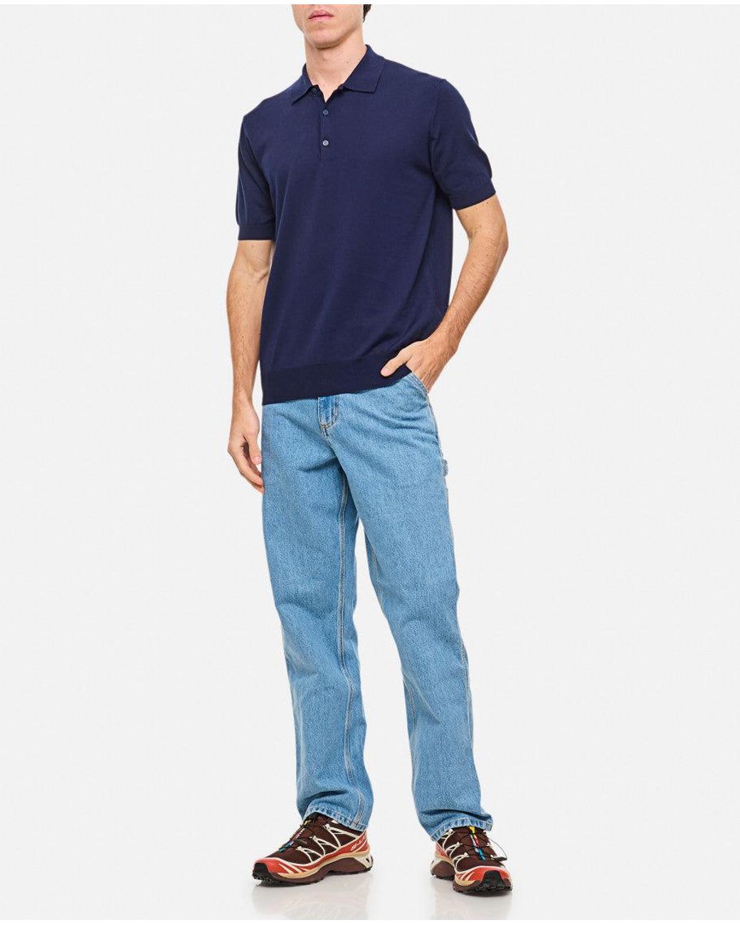 K-Way Blue Button Down Polo Shirt for men