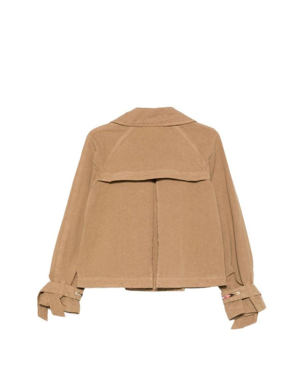 Bazar Deluxe Natural Notched Lapels Double Breasted Jacket