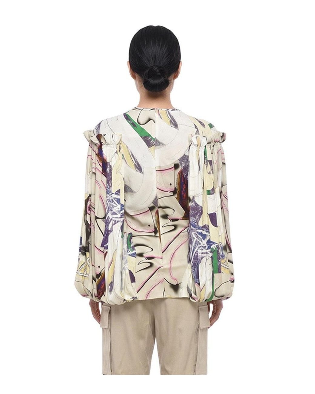 Stella McCartney White Printed Crew Neck Top