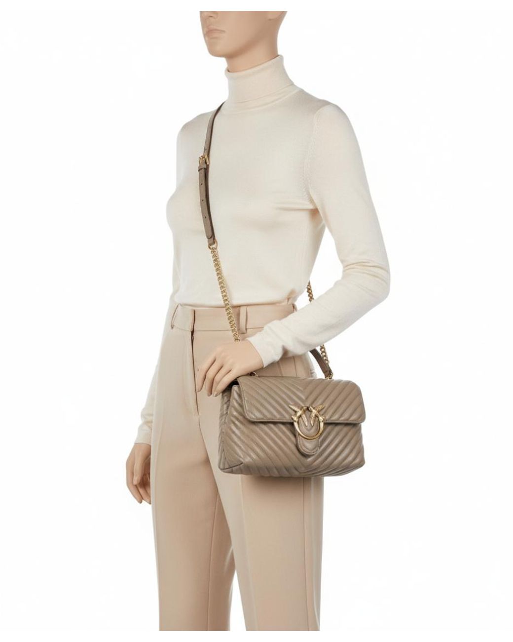 Pinko Metallic Lady Love Puff Medium Satchel