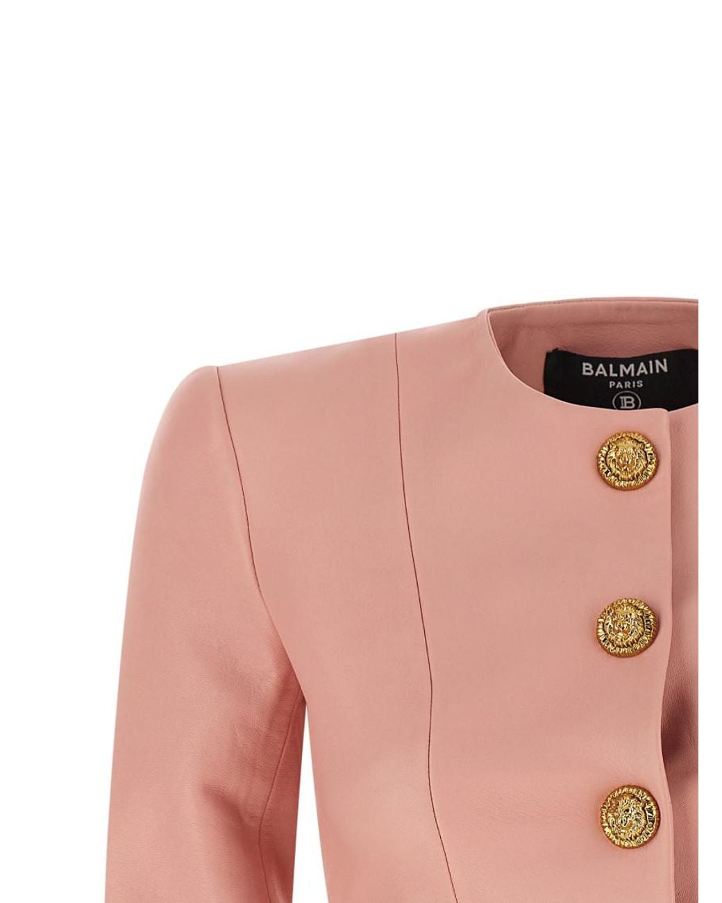 Balmain Pink Crew Neck Blazer