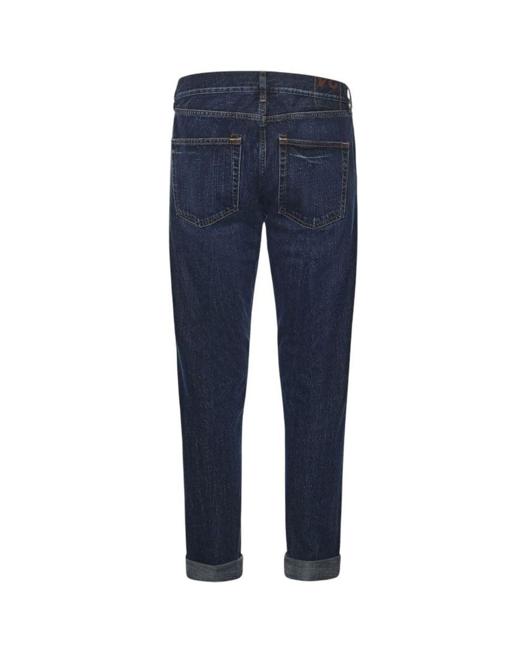 Dondup Blue Straight Mid Rise Jeans for men