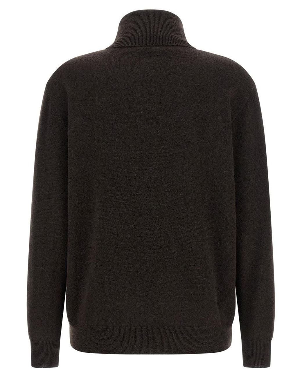 Brunello Cucinelli Black Solid Turtle Neck Sweater