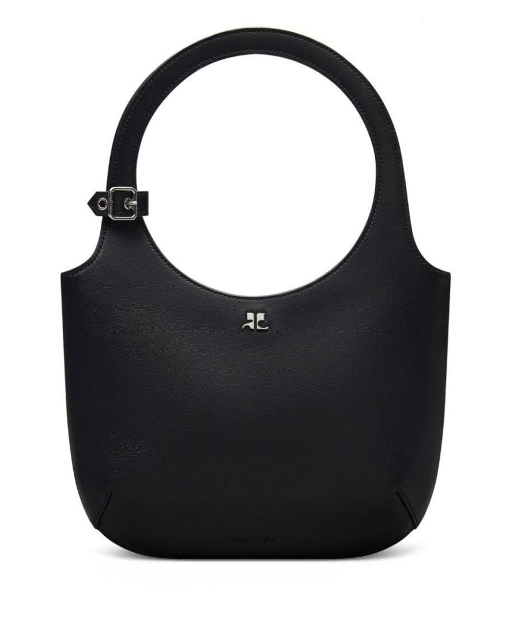 Courreges Black Holy Medium Hobo Bag
