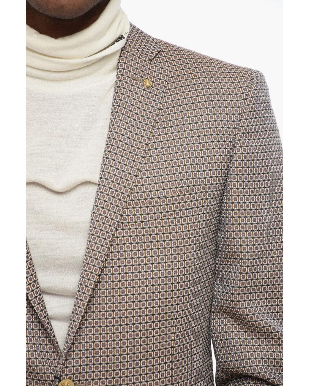 Corneliani Gray Notched Lapel Blazer for men