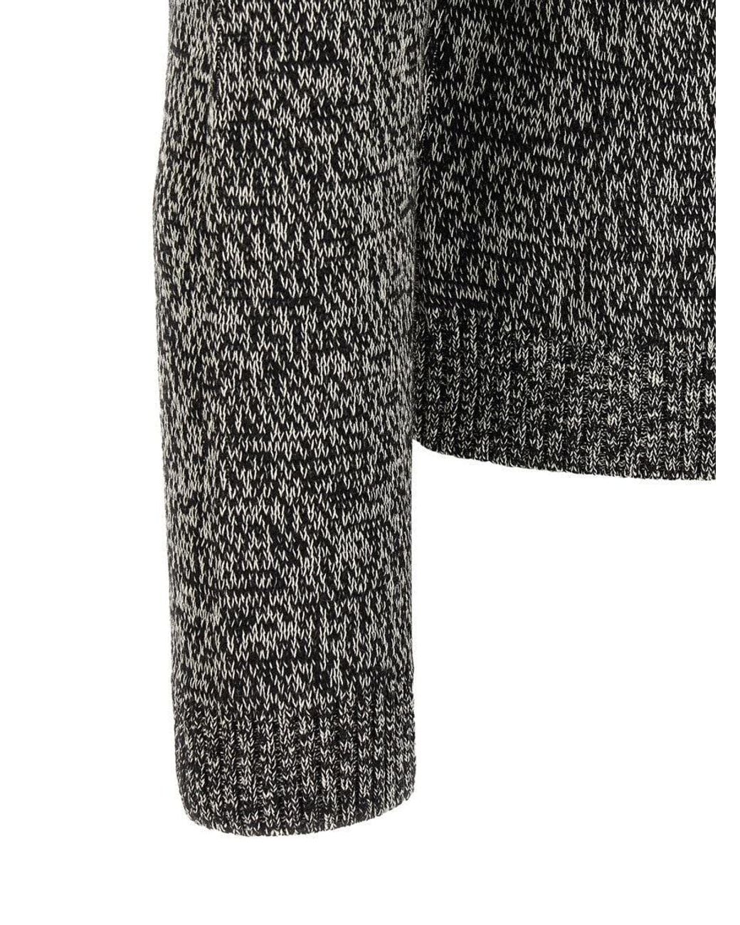 Valentino Gray Knitted Crew Neck Sweater for men