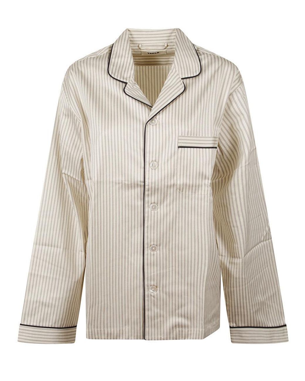 Tekla Natural Regular Stripes Shirt