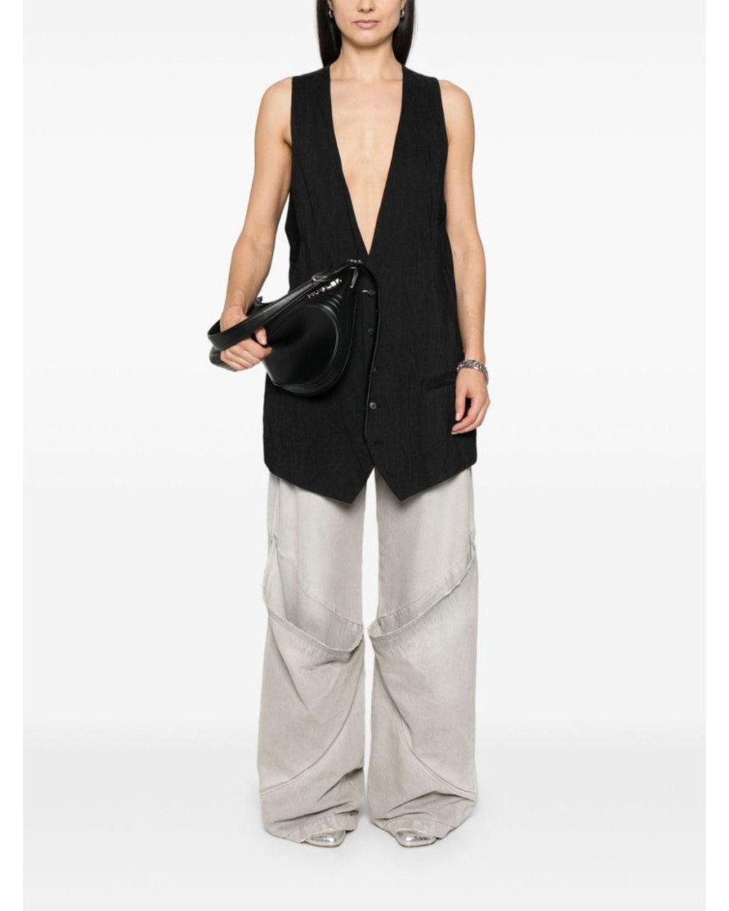 MM6 by Maison Margiela Black Deep-Neck Vest