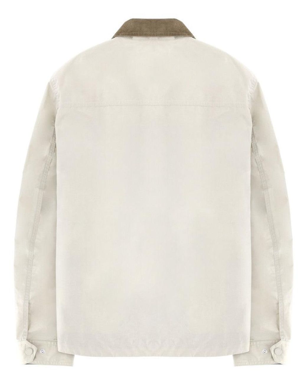 Belstaff White Solid Shirt Collar Jacket for men