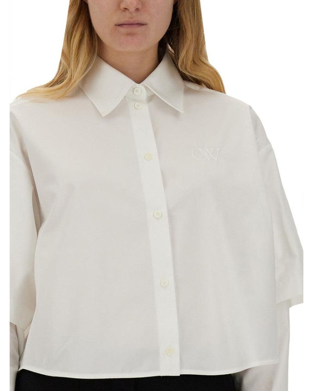Off-White c/o Virgil Abloh White Chic Cotton Button-Up Shirt For