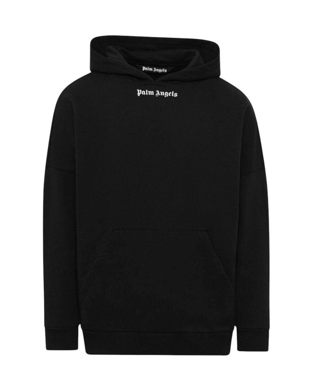 Palm Angels Black Relaxed Logo Hoodie for men