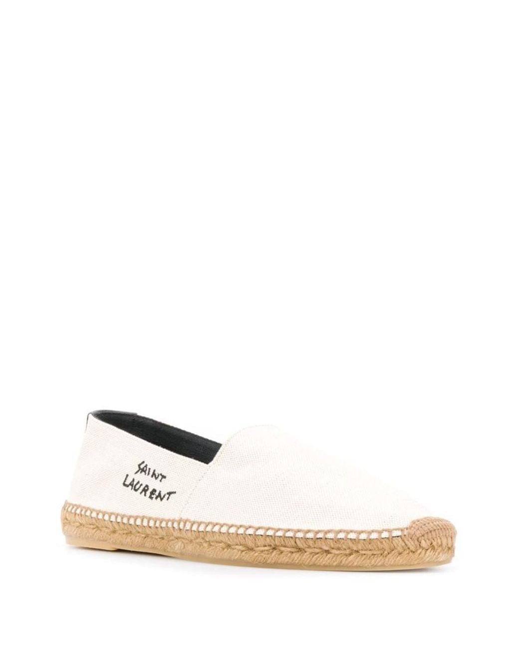 Saint Laurent White Signature Canvas Espadrilles for men
