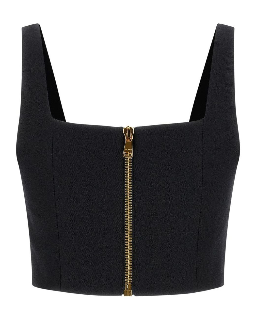 Balmain Black Button Top