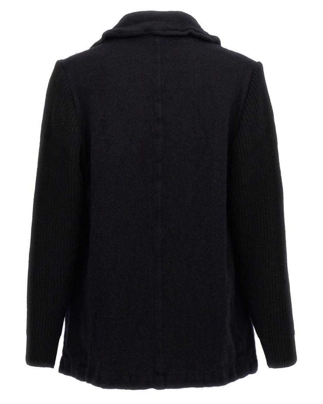 Comme des Garçons Blue Double Breasted Wool Coat for men