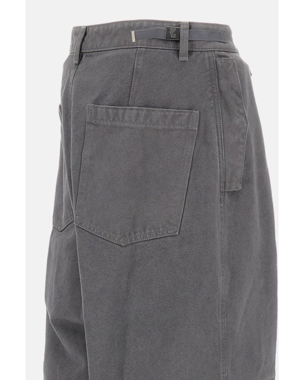 Wooyoungmi Gray Wide Leg Trousers for men