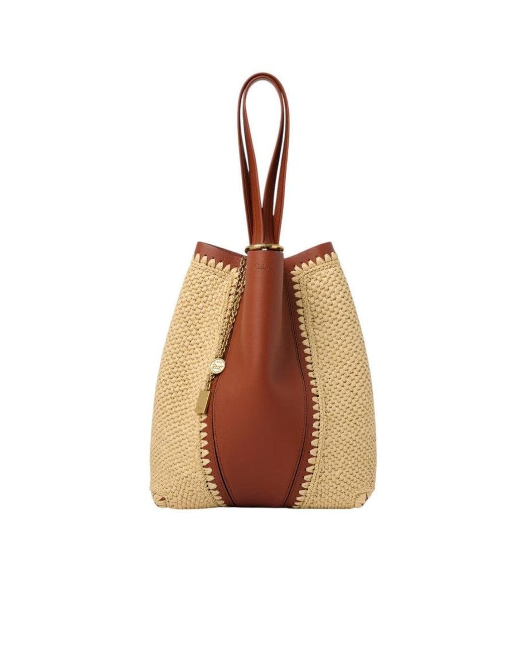 Chloé Brown Natural Spin Medium Tote