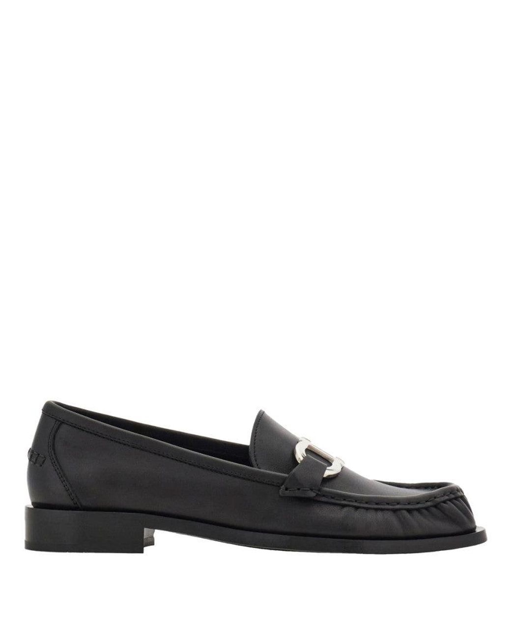 Ferragamo Black Gancini Ornament Loafers