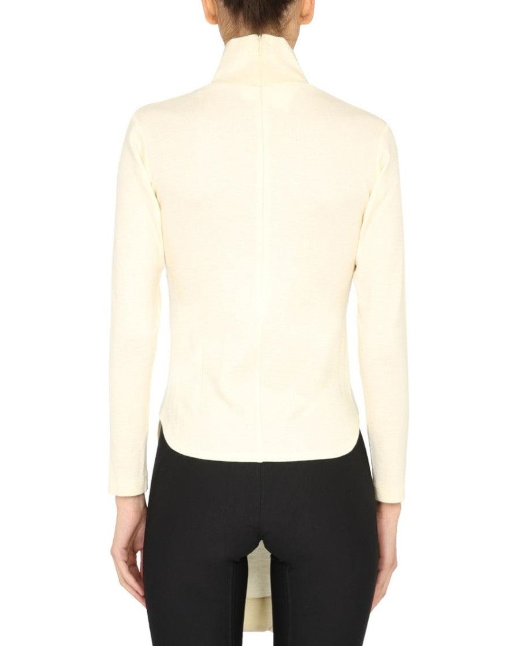 Ambush White Solid Turtle Neck Sweater