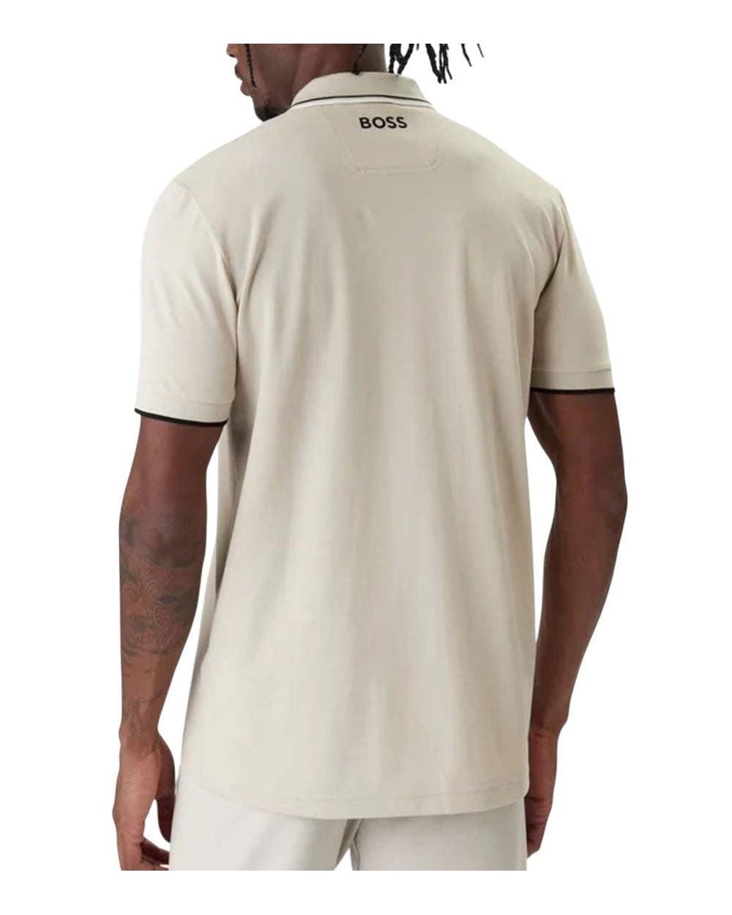 Boss Natural Logo Shirt Collar Polo for men