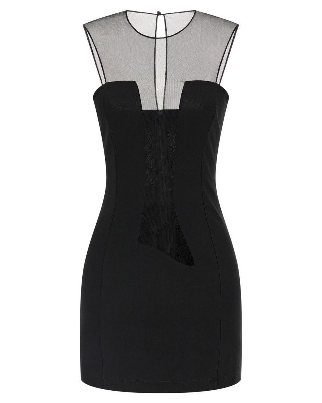 Nensi Dojaka Black Tulle Insert Dress