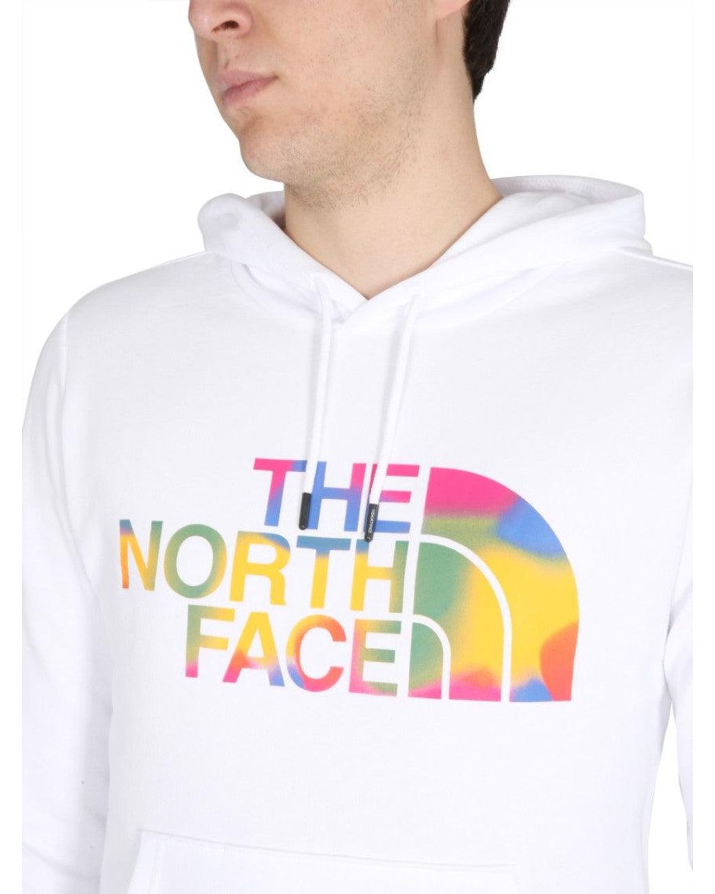The North Face White Graphic Logo Hoodie for men