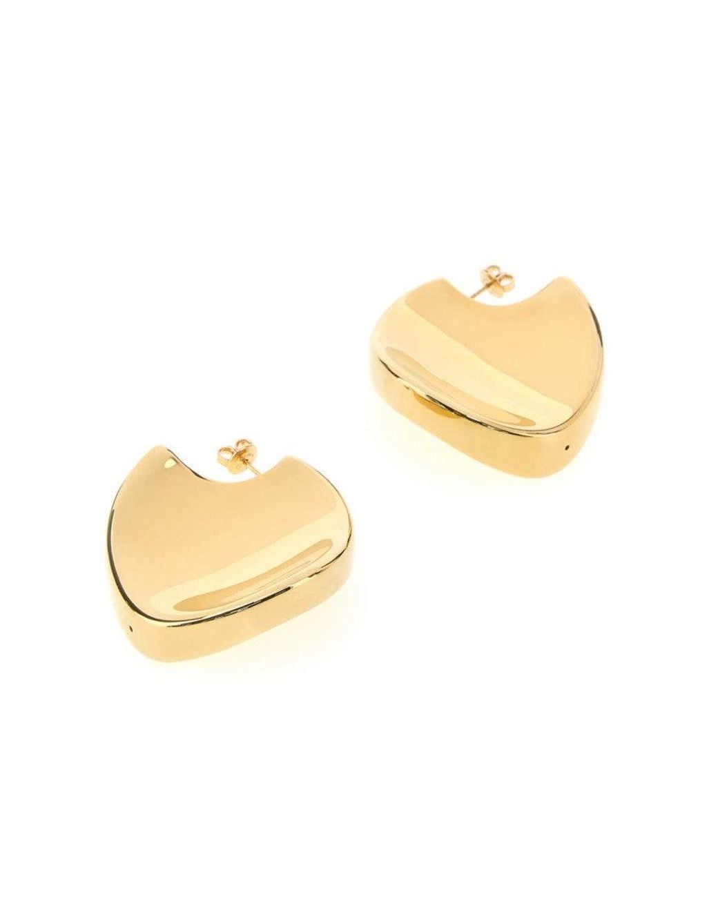 Bottega Veneta Metallic Golden Stud Earrings