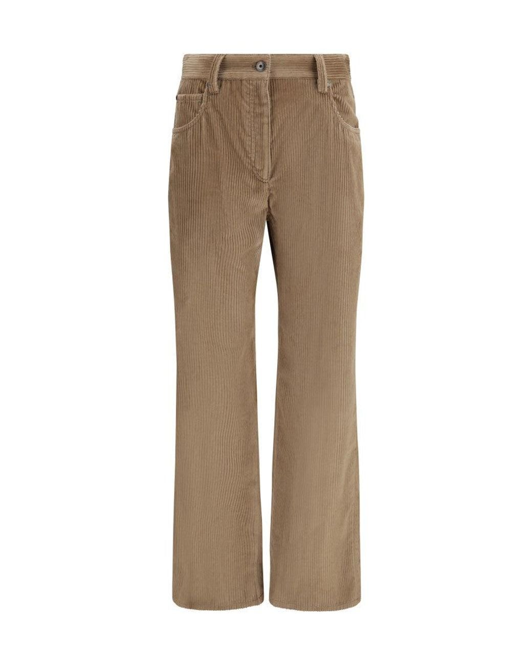 Brunello Cucinelli Natural Flat Front Pants