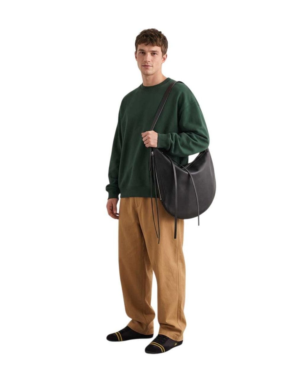 Fendi Black Oyster Large Crossbody Bag for men