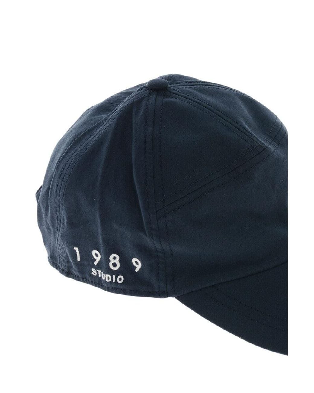 1989 STUDIO Blue Dark Solid Baseball Cap for men