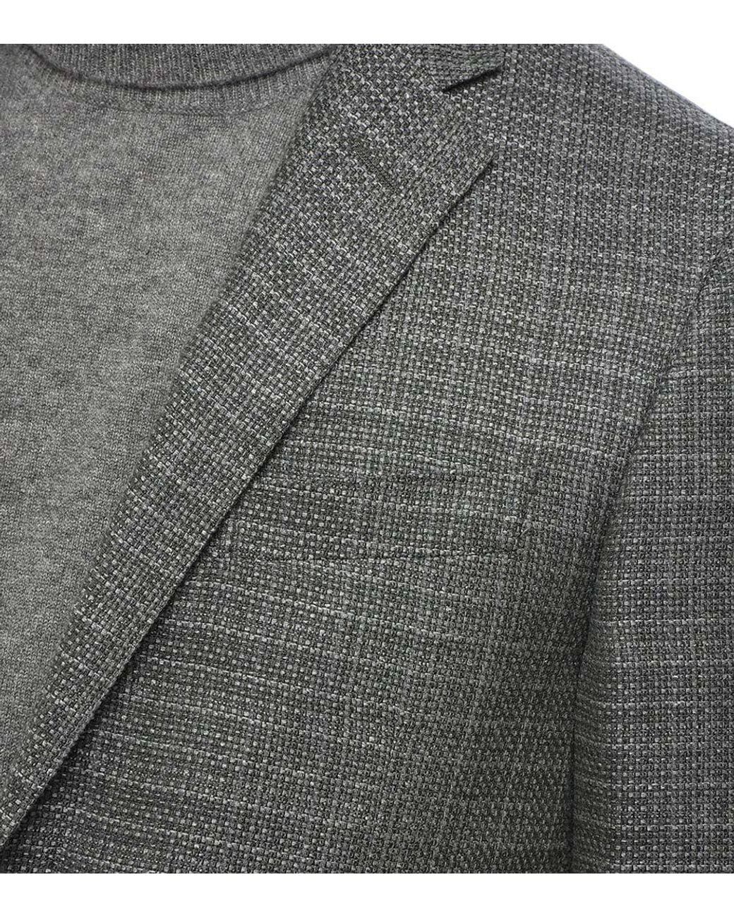 Corneliani Gray Notched Lapel Blazer for men
