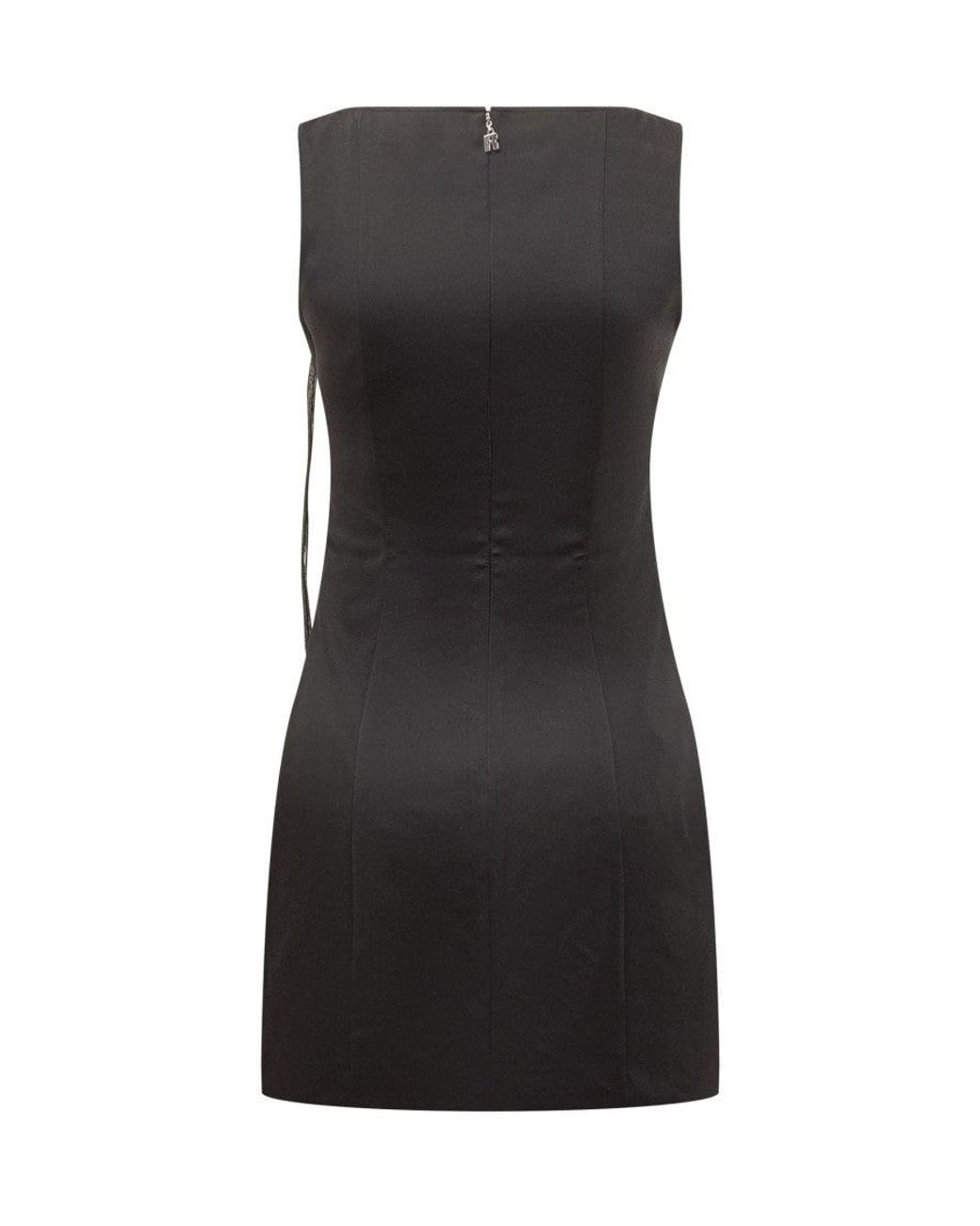 ROTATE BIRGER CHRISTENSEN Black Scoop Neck Mini Dress