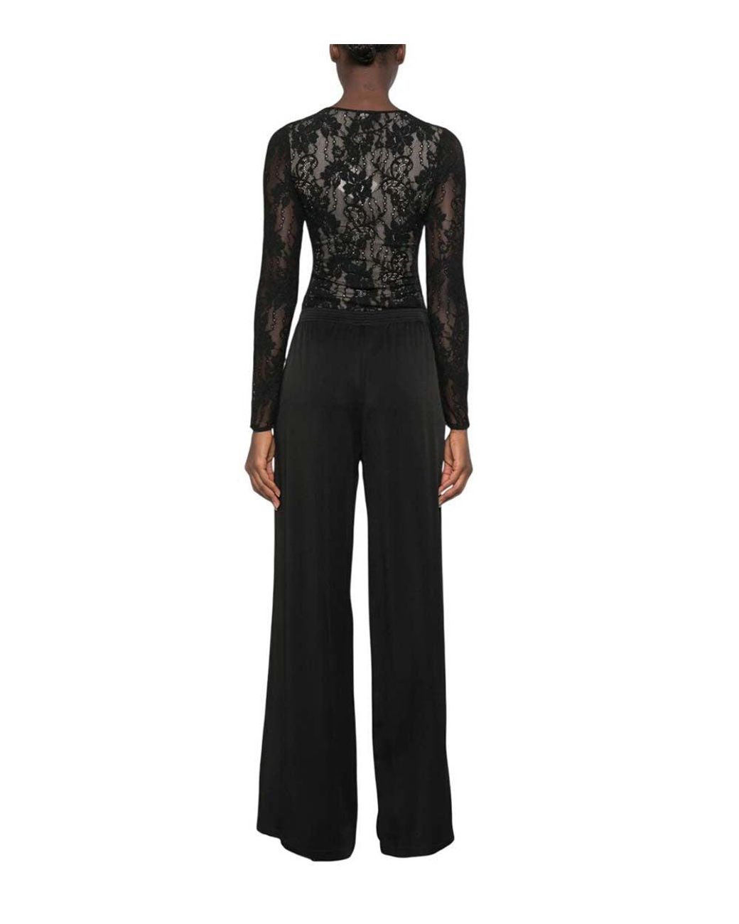 Zimmermann Black Lace Crew Neck Top