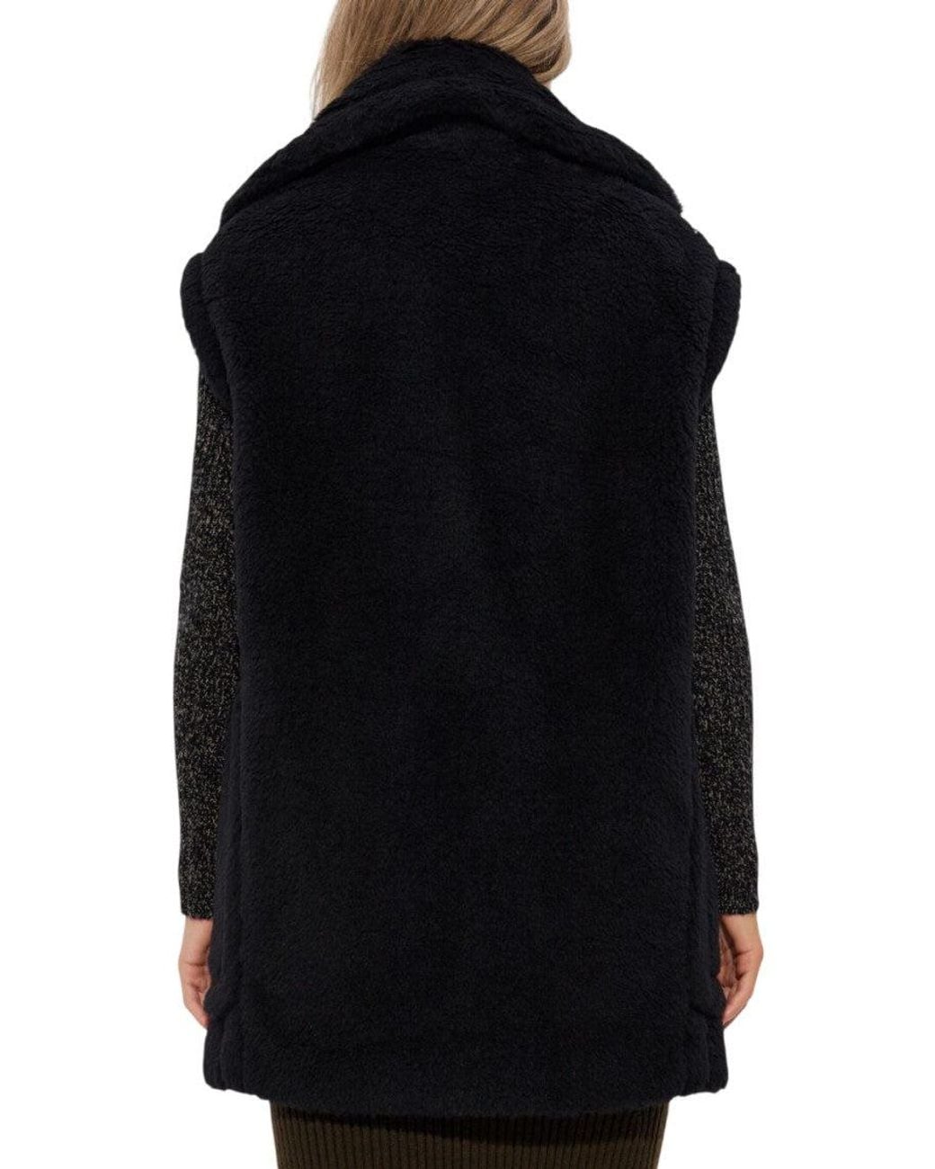 Max Mara Black Textured Notched Lapel Jacket