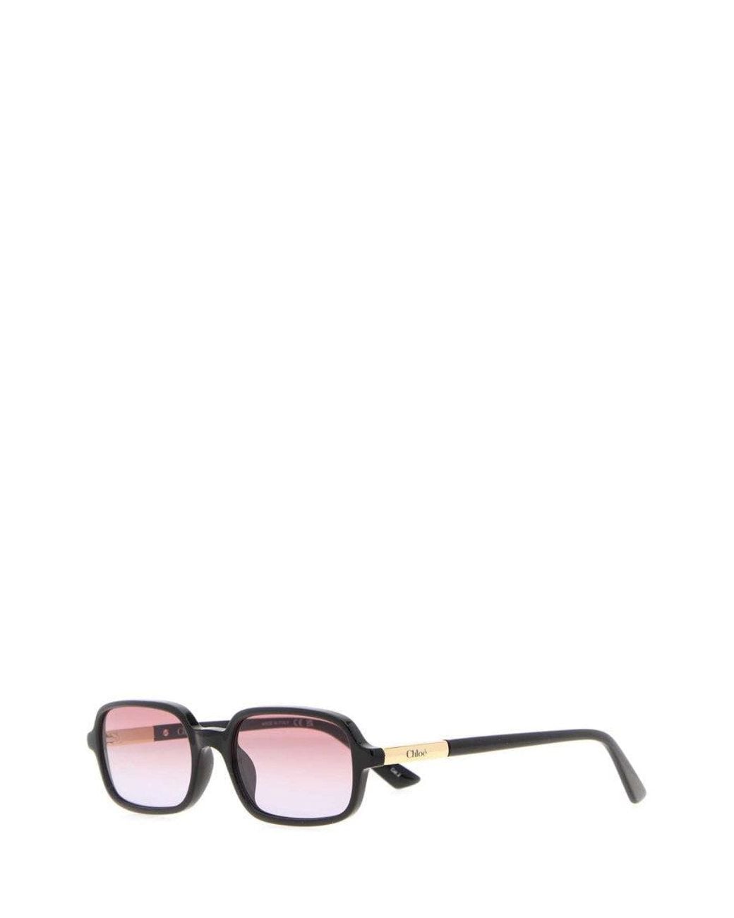 Chloé White Rectangular Sunglasses