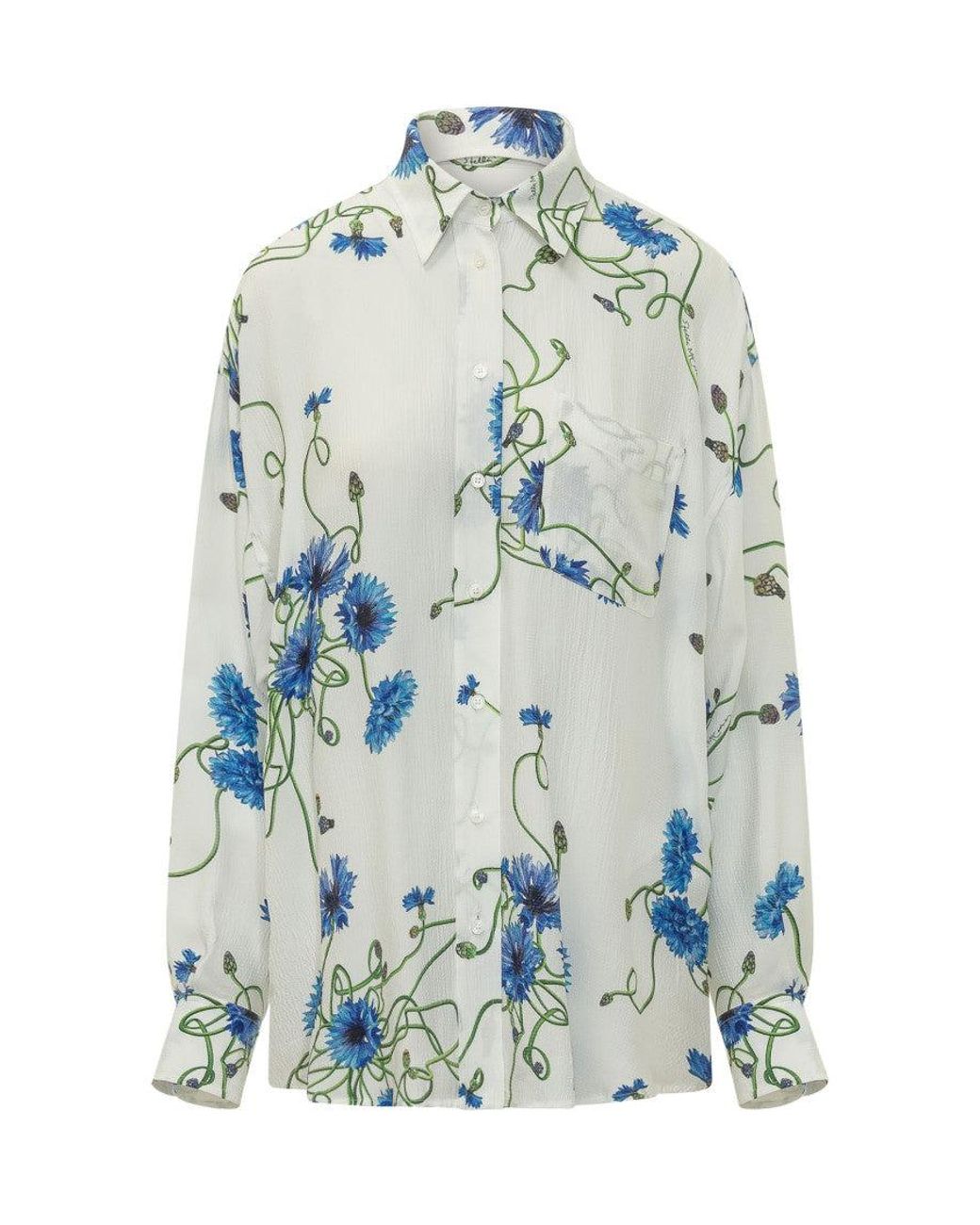 Stella McCartney Blue Floral Print Shirt