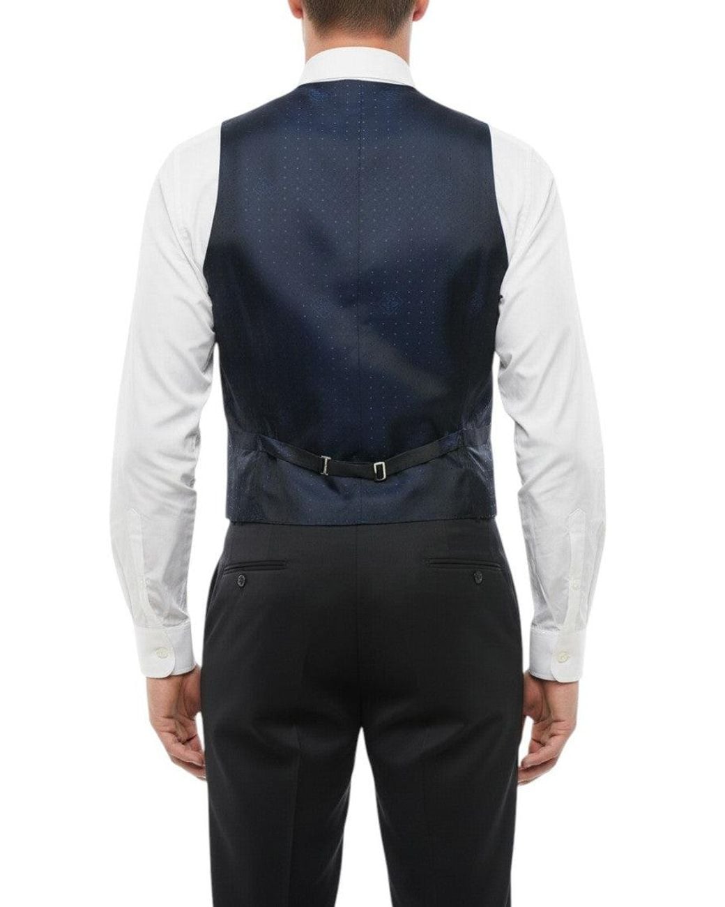 Corneliani Blue Button Front Waistcoat for men