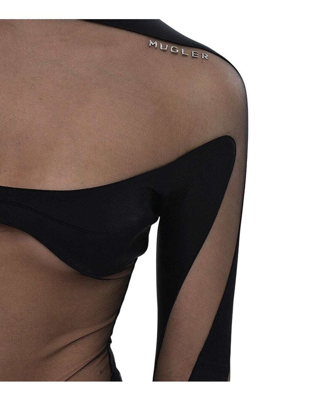 Mugler Black Transparent Swimwear