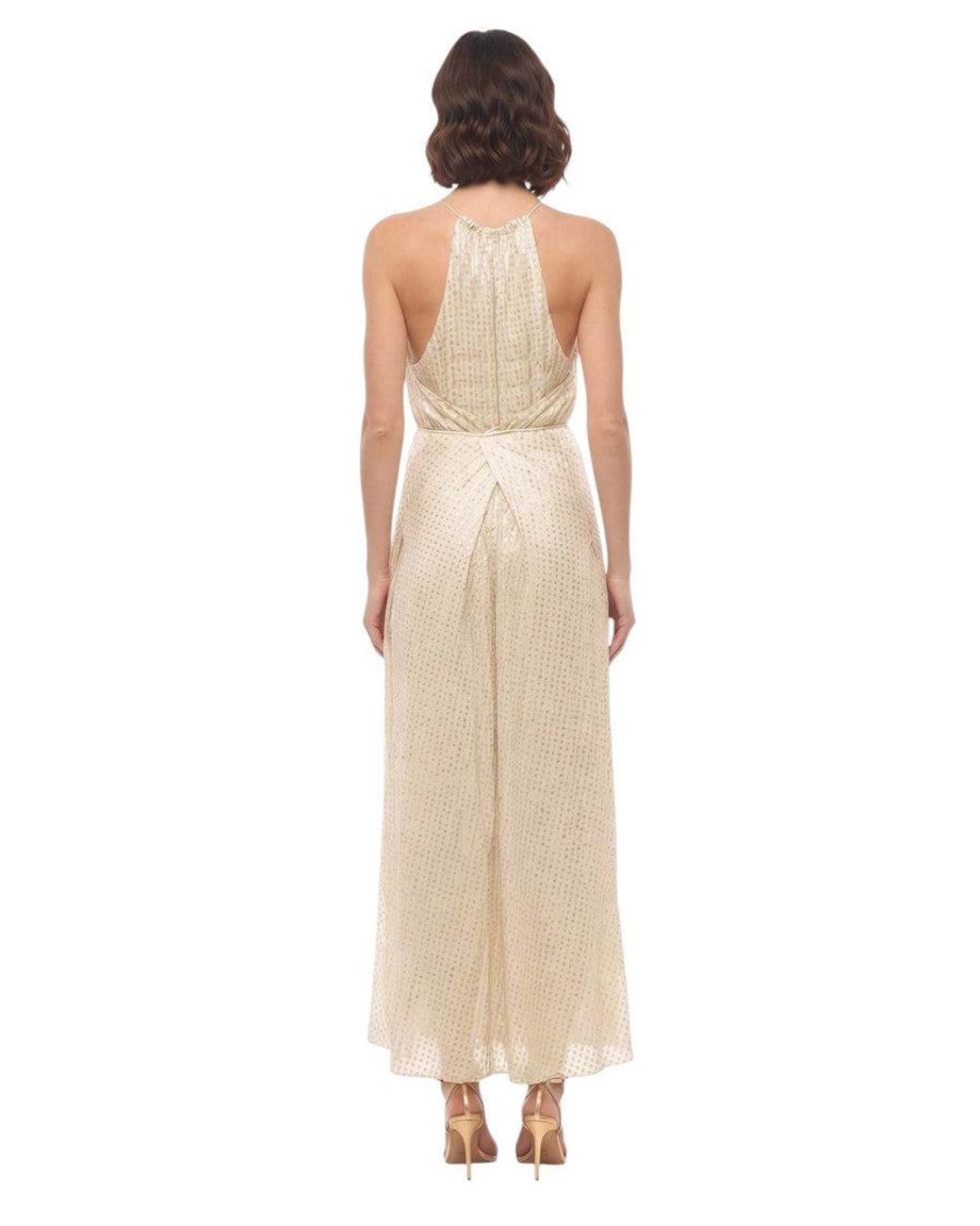 Stella McCartney Natural Textured Scoop Neck Midi Dress