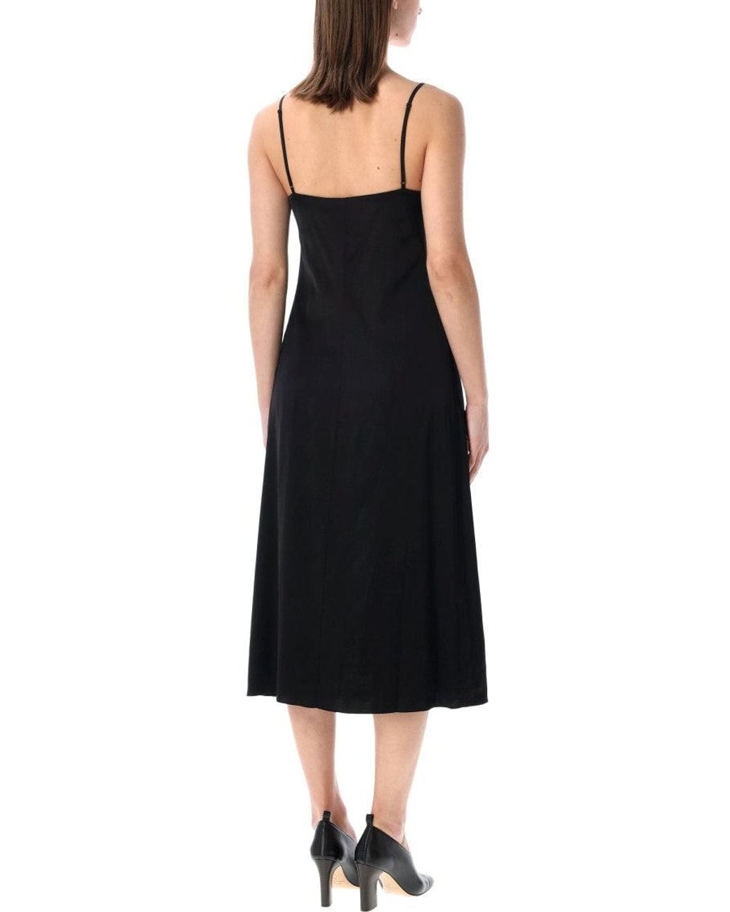 Acne Black Satin Slip Dress