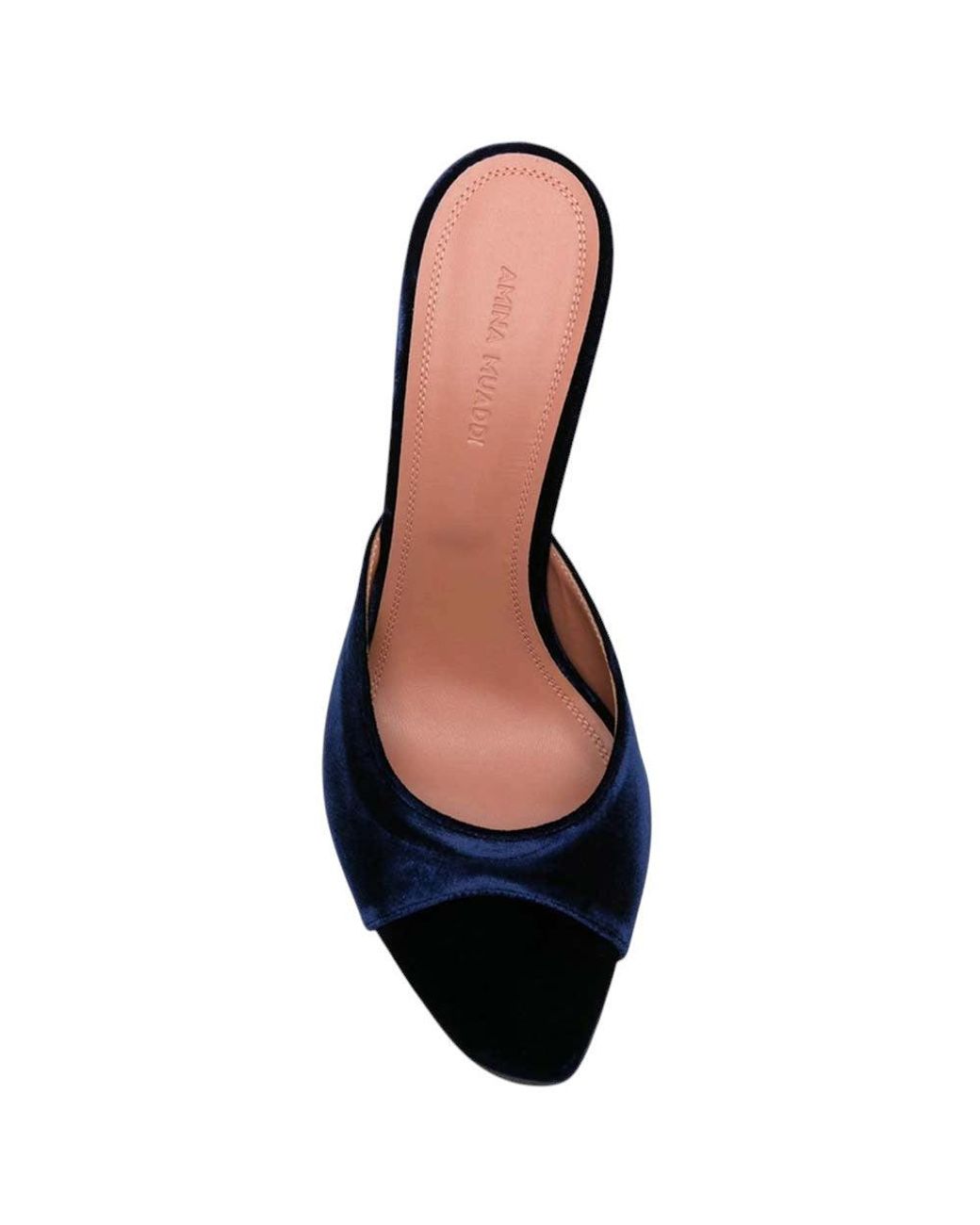 AMINA MUADDI Blue Alexa Velvet Heels