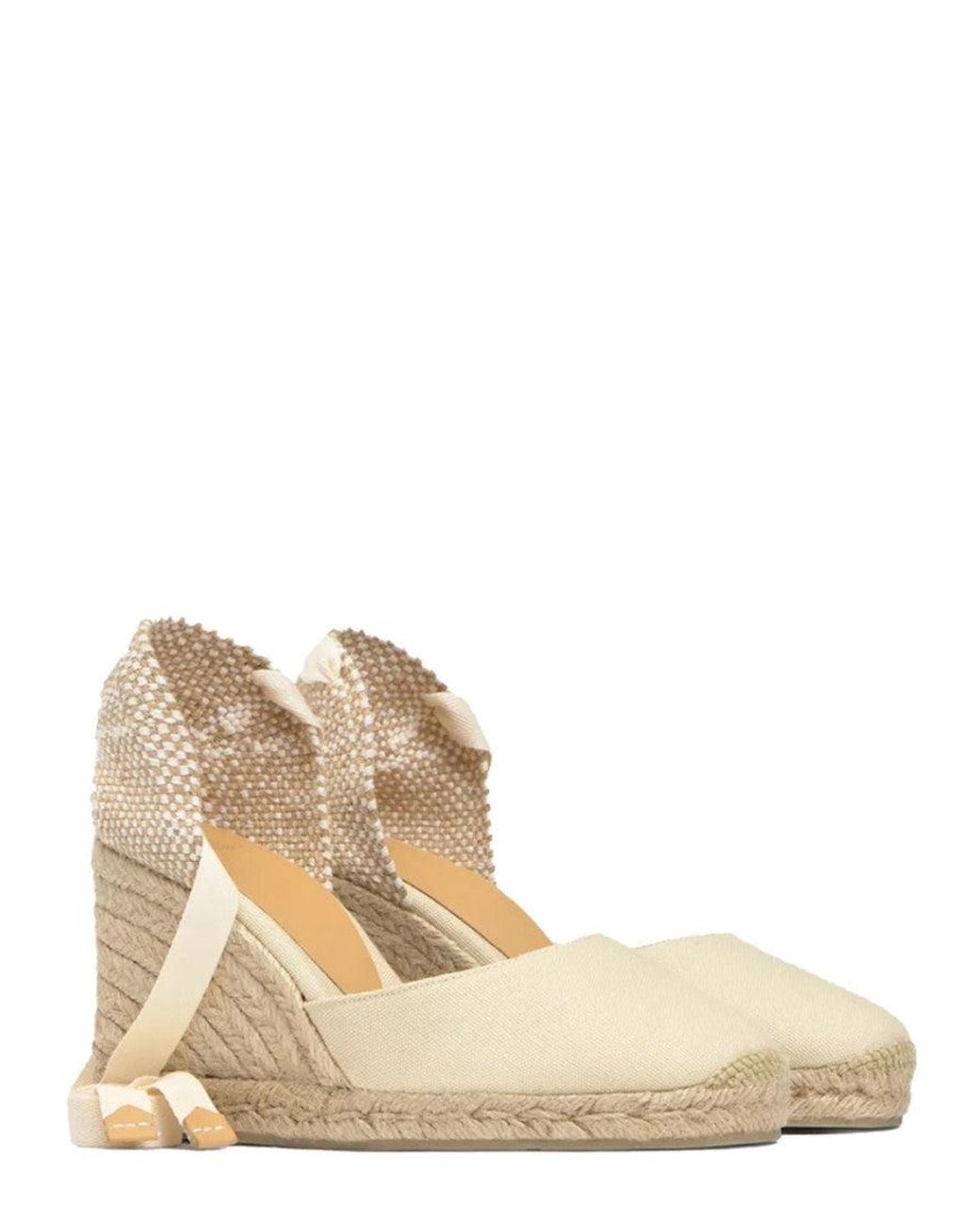Castaner Natural Off Woven Espadrilles Wedges