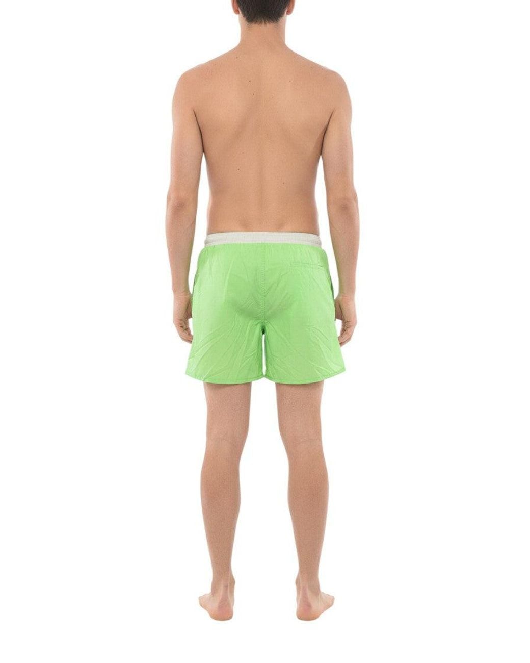 John Richmond Green Drawstring Swim Shorts for men