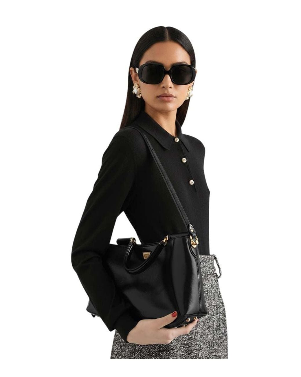 Dolce & Gabbana Black Vittoria Medium Satchel