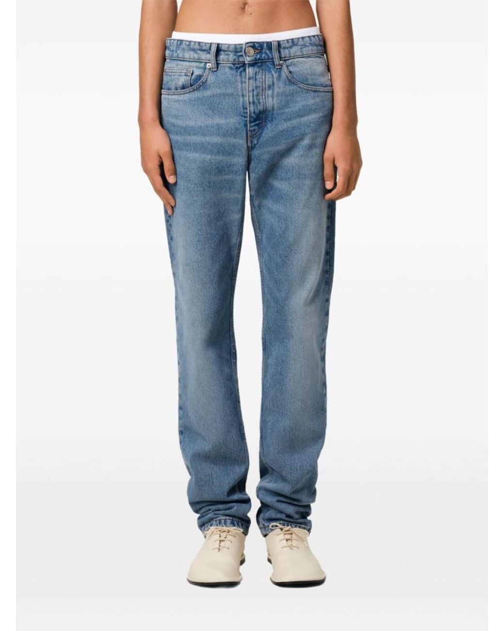 AMI Blue Cotton Slim Jeans for men