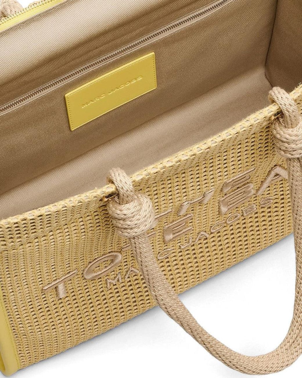 Marc Jacobs Natural Woven Rope Top Zip Large Tote